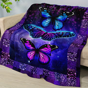Contemporary Butterfly Print Flannel Blanket All Seasons Animal Theme 200-250gsm Polyester Knit