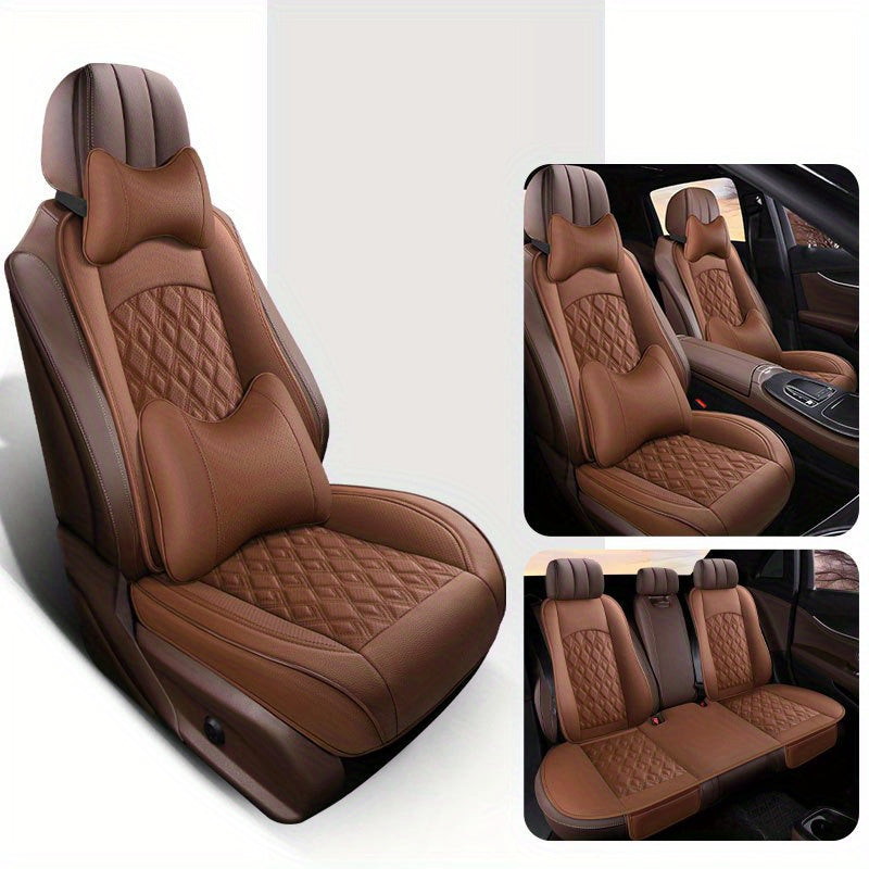 Car Seat Cover Universal PU Leather Breathable All-Season Cushion