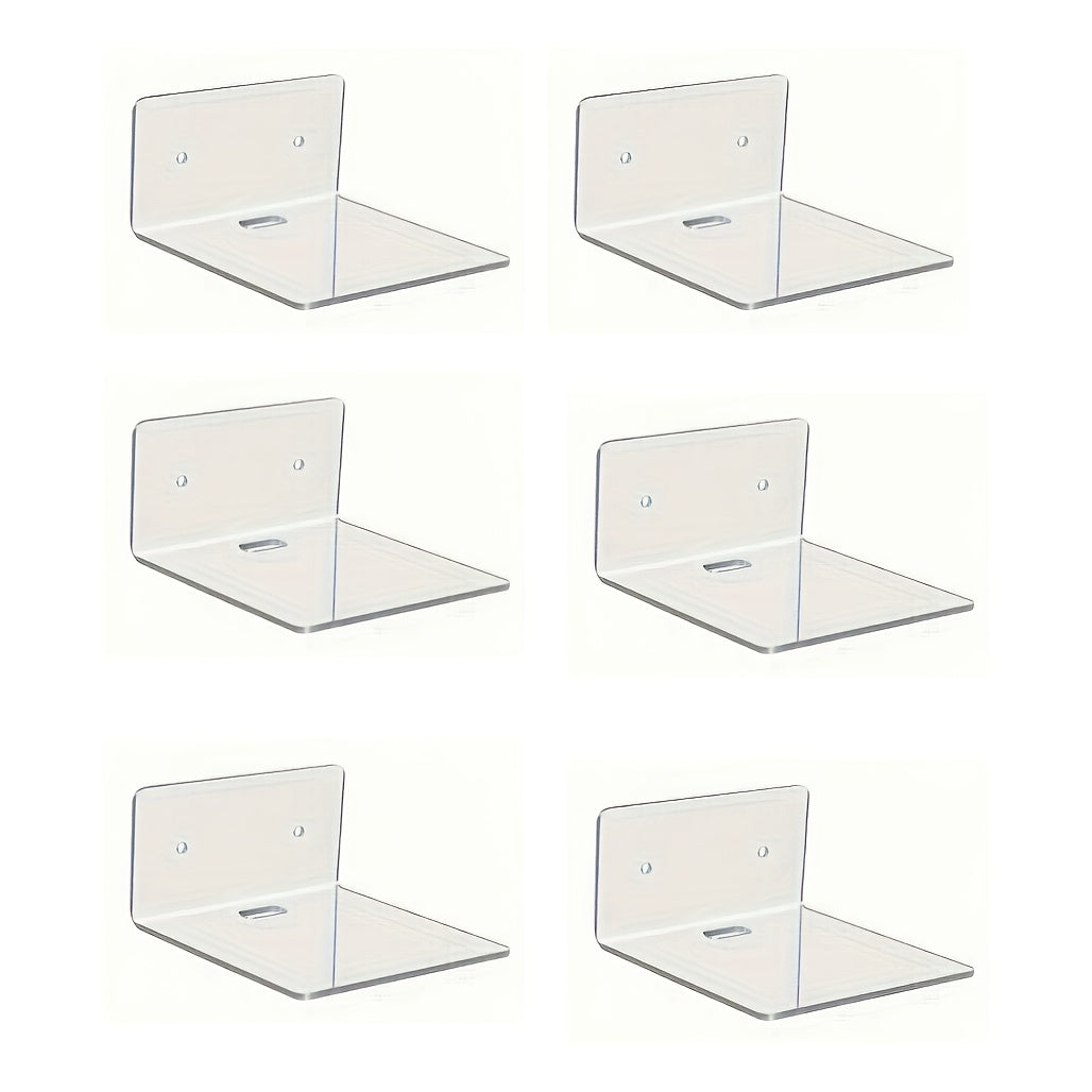 3 ta kichik akril suzuvchi javonlar to'plami, devorga osish uchun ideal, o'simliklar va o'yinchoqlar, rasm ko'rsatish uchun yopishtiruvchi bilan yotoqxona bezak javoni