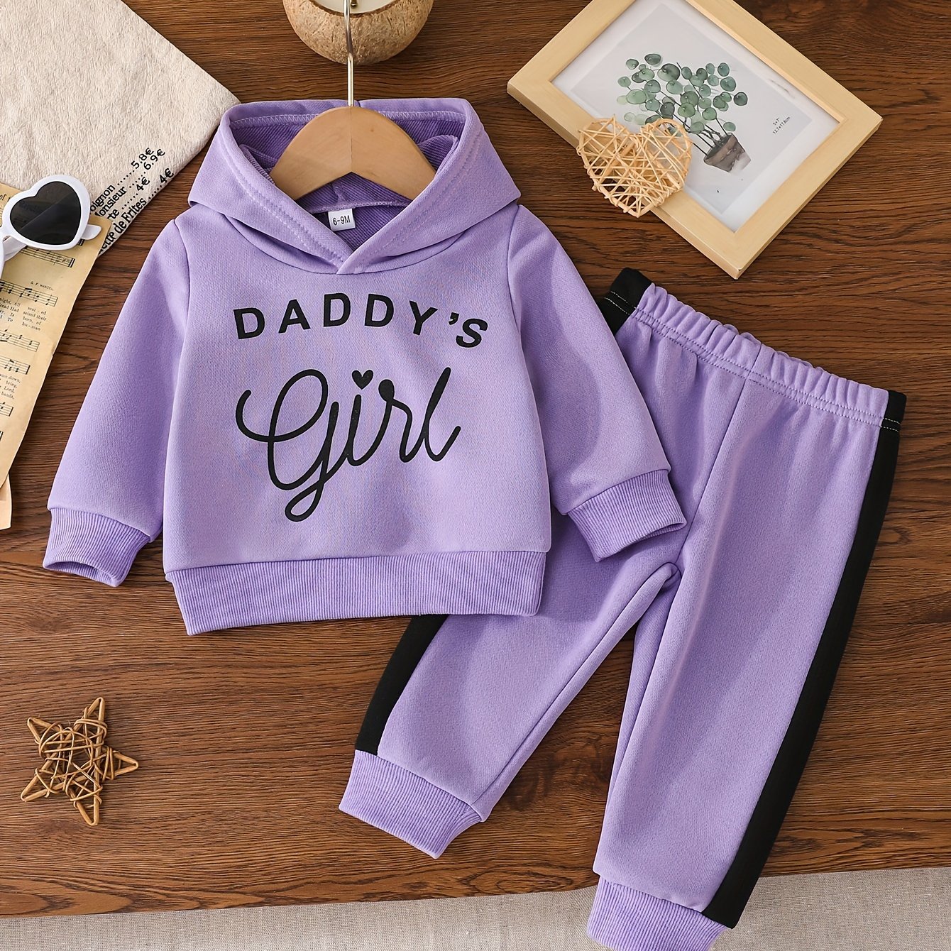 Baby Girl Casual Outfit Set with Hooded Sweatshirt and Bow Trousers for Spring and Fall