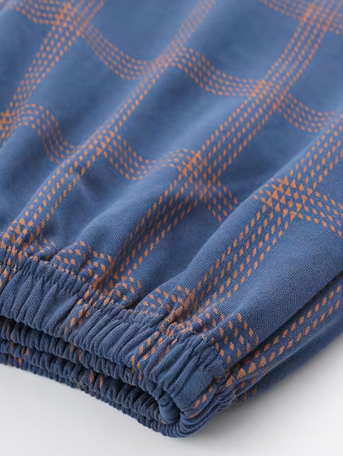 Men's Plaid Pajama Pants Blue Brown Polyester Elastic Waist Casual Sleepwear