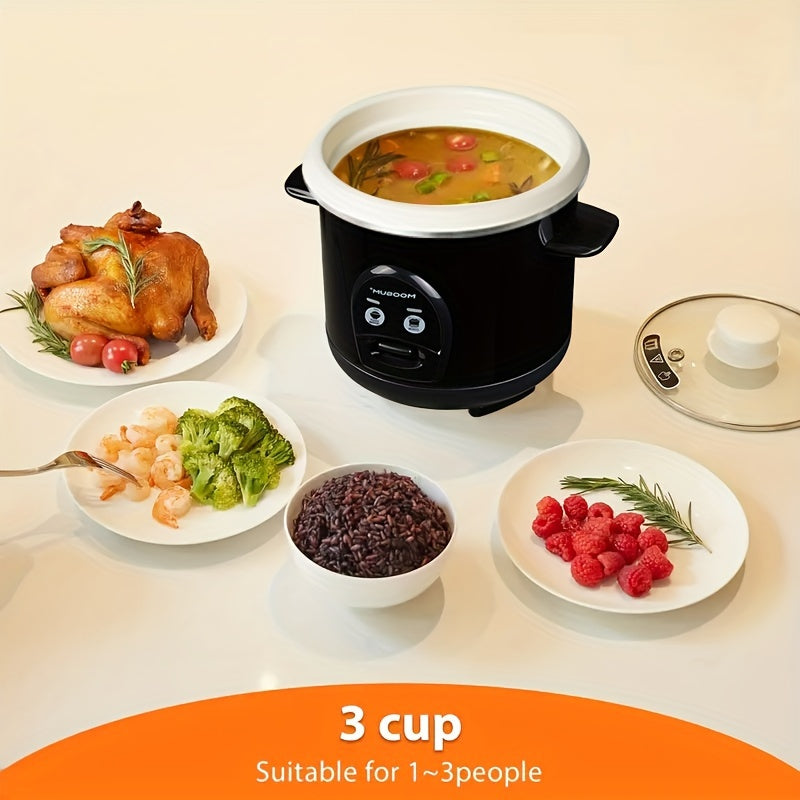 G'ovurilgan pishirgich, 0.6L sig'imi, 1-3 kishi uchun, Saqlash funktsiyasi, qoshiq va o'lchov stakan bilan.