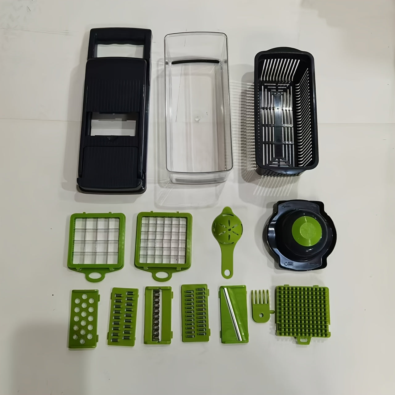 14-in-1 Plastic Kitchen Vegetable Slicer with 8 Blades and Container