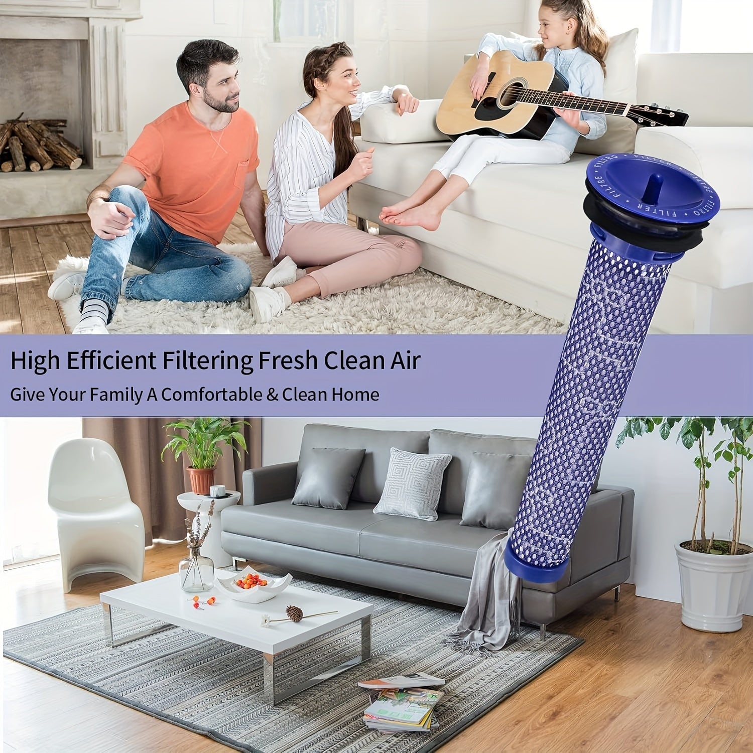 V6, V7, V8 va DC seriyali uchun 4 ta tozalash mumkin bo'lgan changyutgich filtrlari, almashtirish uchun oldingi filtrlash