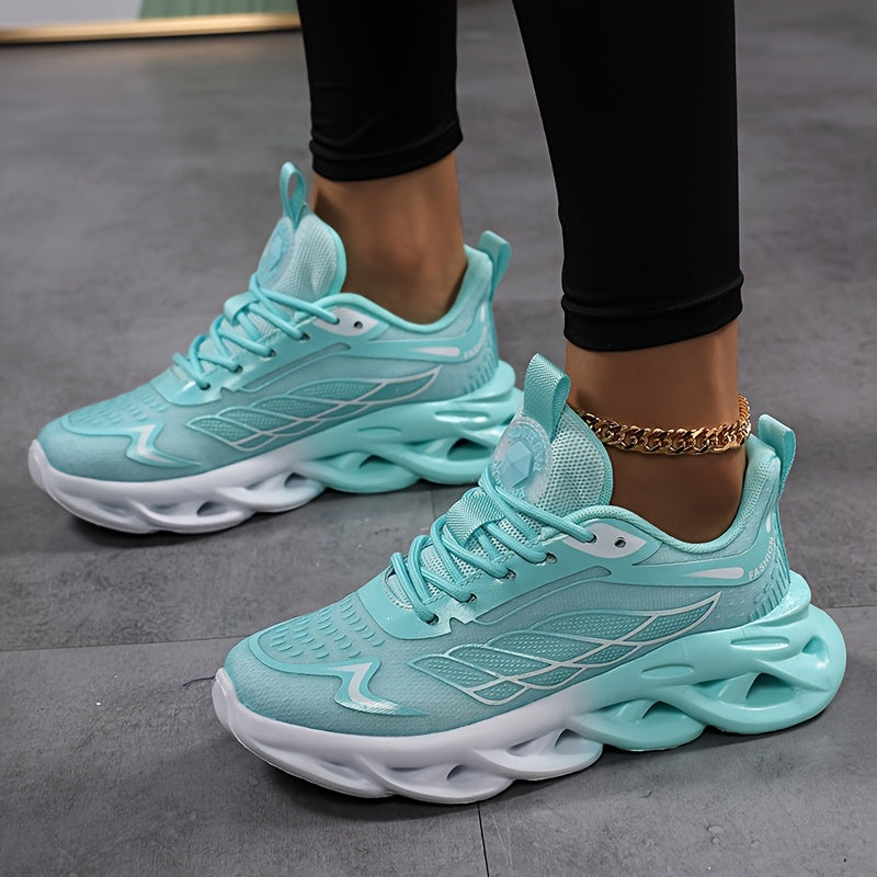 Men's Lightweight Mesh High-Top Sneakers with Thick Sole and Blue Black Design