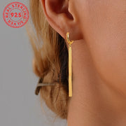 Sterling Silver Snake Chain Tassel Earrings for Women Casual Stylish Lightweight