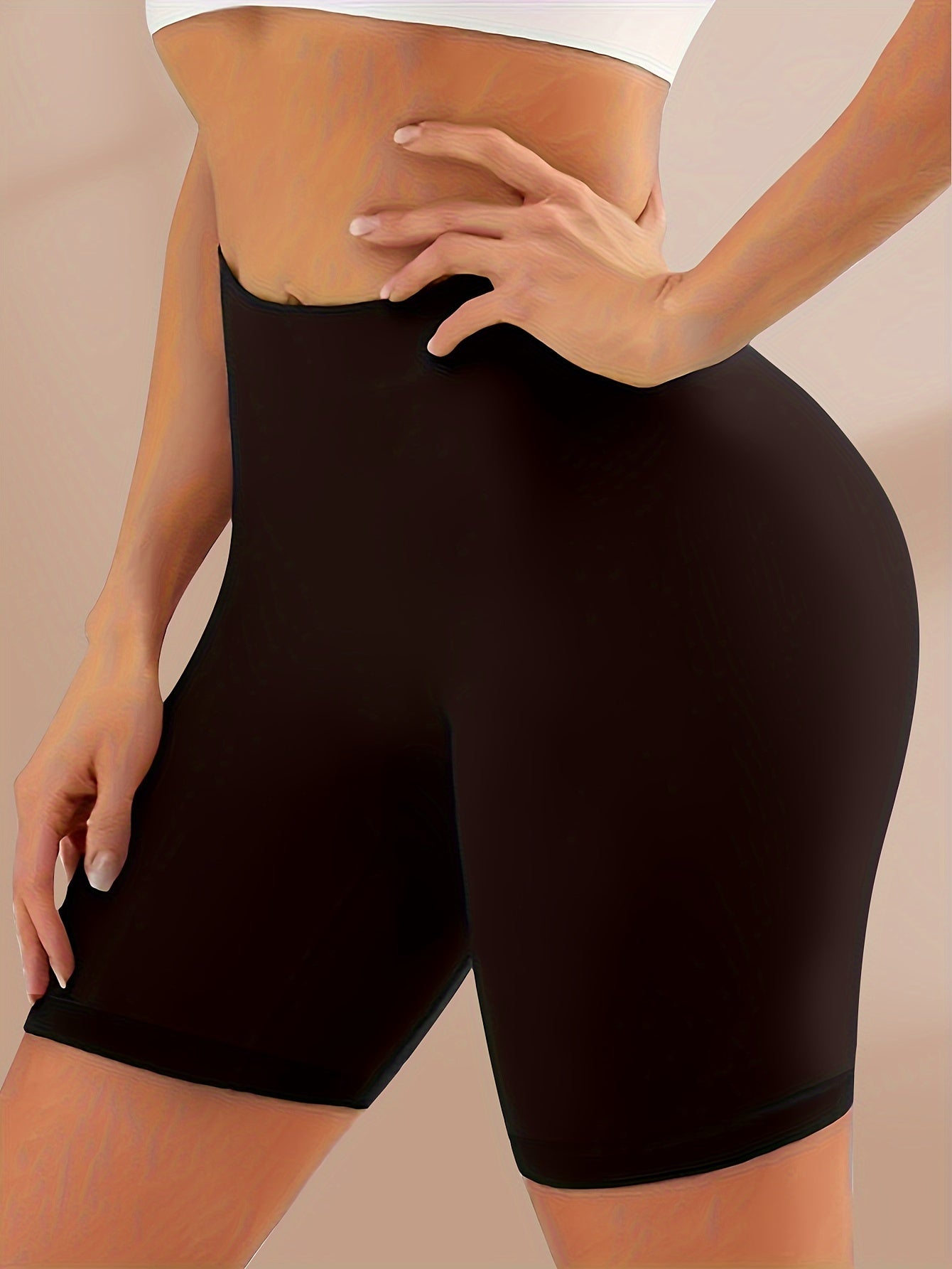 Women's Seamless High Waist Boyshorts 3-Pack Solid Color Nylon Stretch Underwear