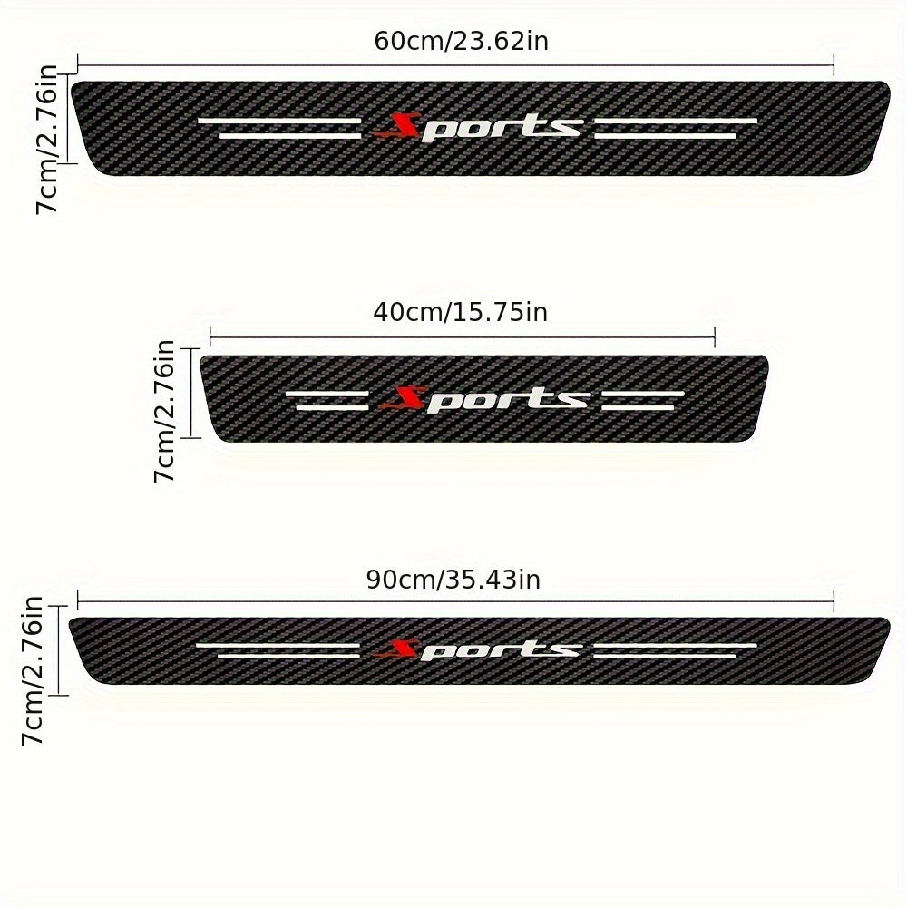 Universal Car Door Sill Protectors Faux Leather Threshold Strips 5-Pack