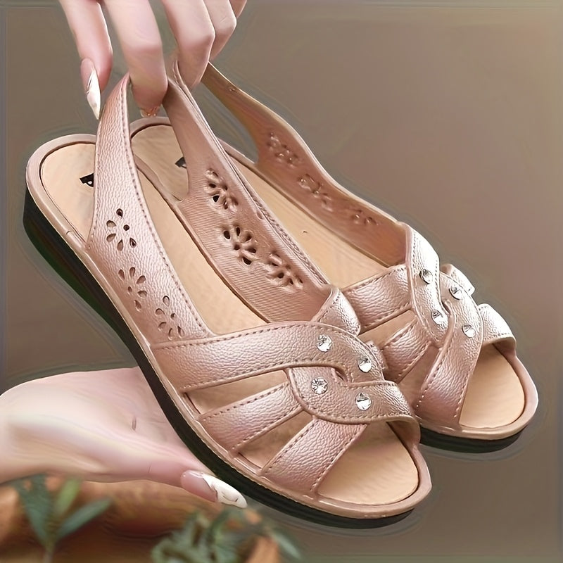 Women's Wedge Sandals Breathable Solid Color Casual Summer Black