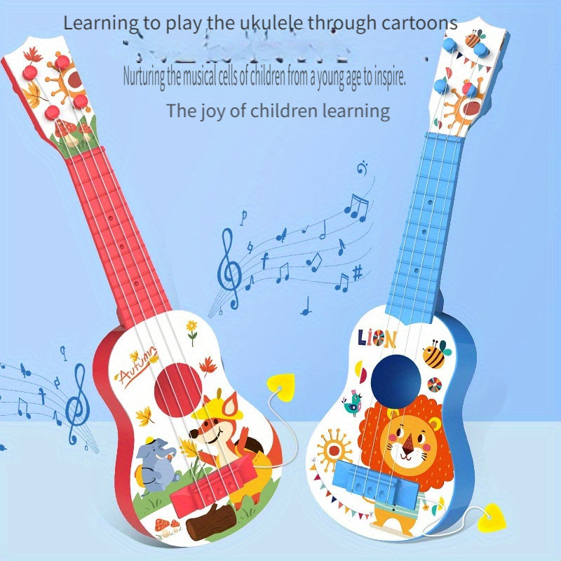 Kids Plastic Ukulele Toy in Red and Blue Musical Instrument for Ages 3+