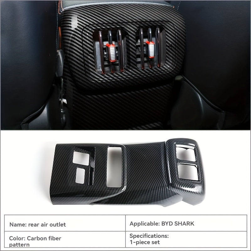 Cubierta de ventilación trasera de aire en ABS con patrón de fibra de carbono para decoración interior de coche