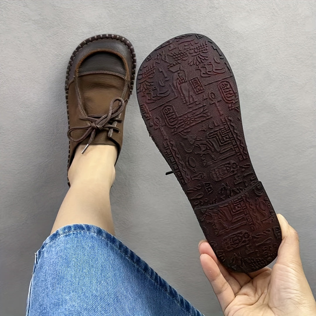 Женские повседневные кожаные лоферы на плоской подошве, комфортные, для всех сезонов