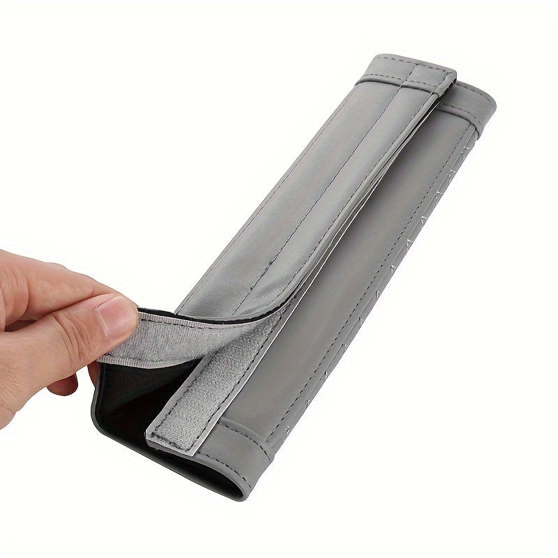 2pcs Car Seat Belt Pads Quilted Shoulder Strap Covers Beige Black Brown Gray