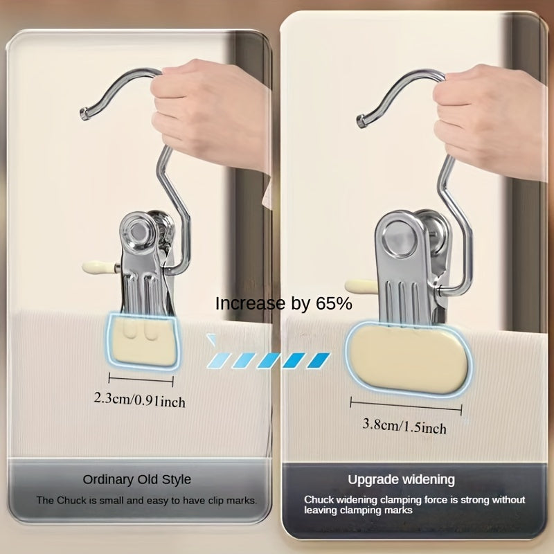 Metal Clothes Hangers with No-Crease Clips for Hats Socks Jeans Pack of 10