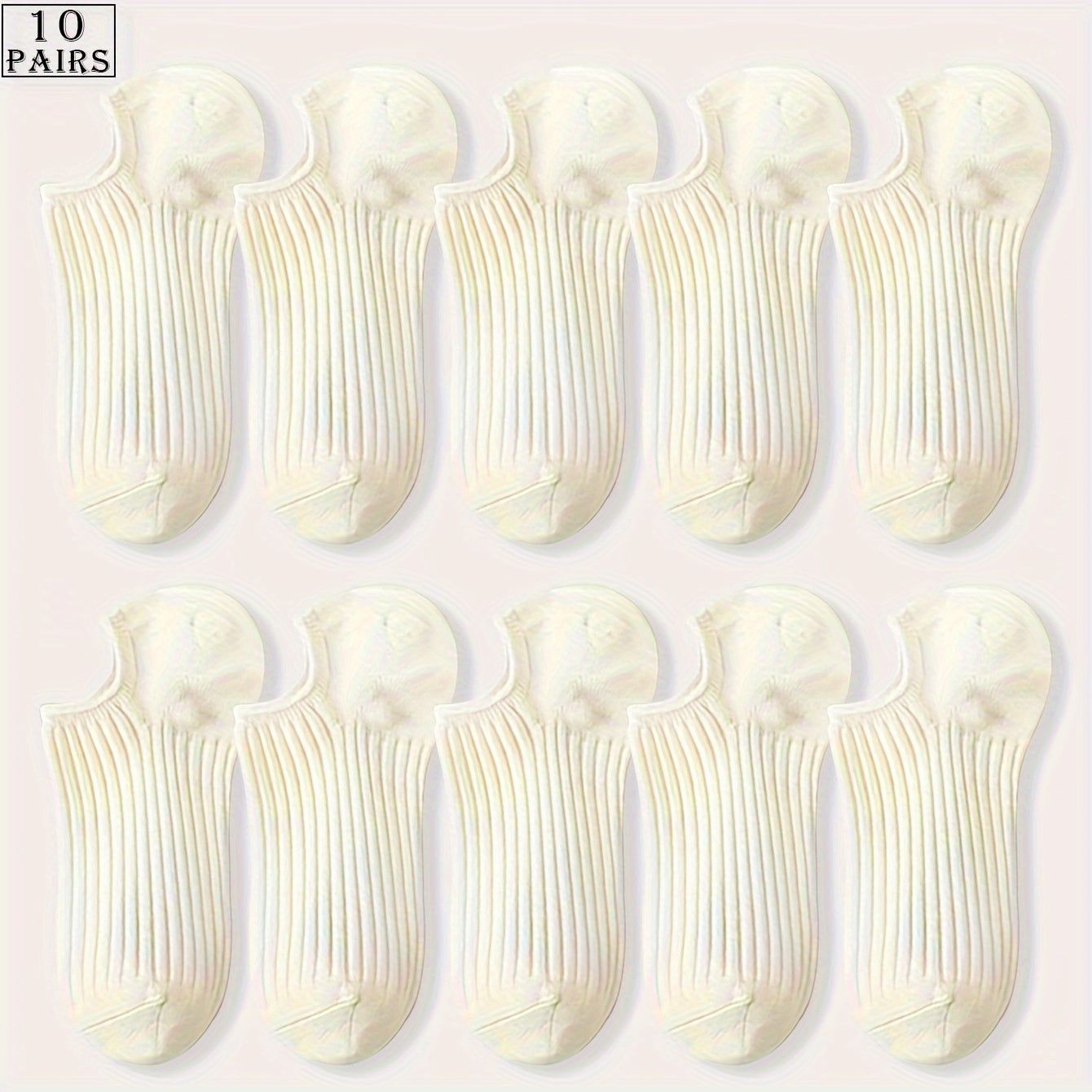 Men's Invisible Socks 5 Pairs Breathable Sweat-Resistant Anti-Odor Solid