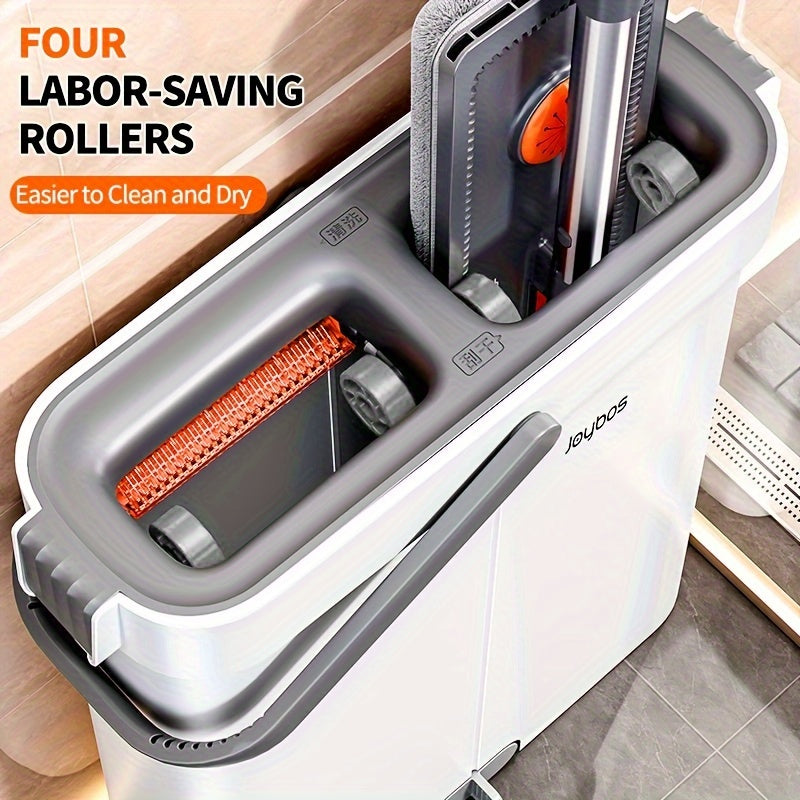 Conjunto de trapeador y cubo sin manos con panel plano de 15.8 pulgadas y almohadillas ultrafinas