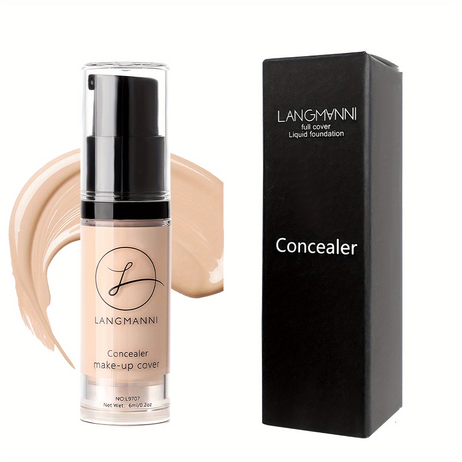 Long-Lasting Concealer with Smooth Finish and 4-Color Powder Base for All Skin Types