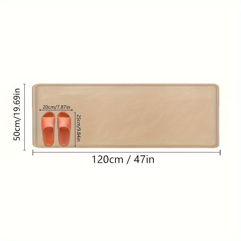 Coral Fleece Bath Mat Non-Slip Absorbent Washable Rug for Bathtub Shower