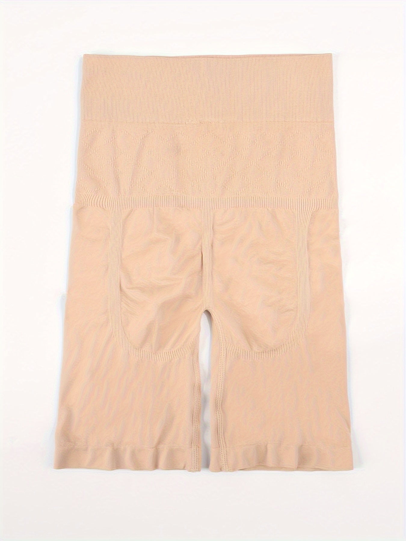 Women's High Waist Tummy Control Shaping Shorts Solid Color Knit Fabric Elasticity