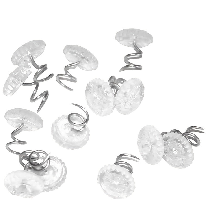 30 Pieces Transparent Polypropylene Sofa Cushion Twisted Nails and Invisible Fixing Clips