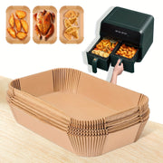Silicone Air Fryer Liners Rectangular Non-Stick Disposable Baking Sheets 50 or 100 Pieces