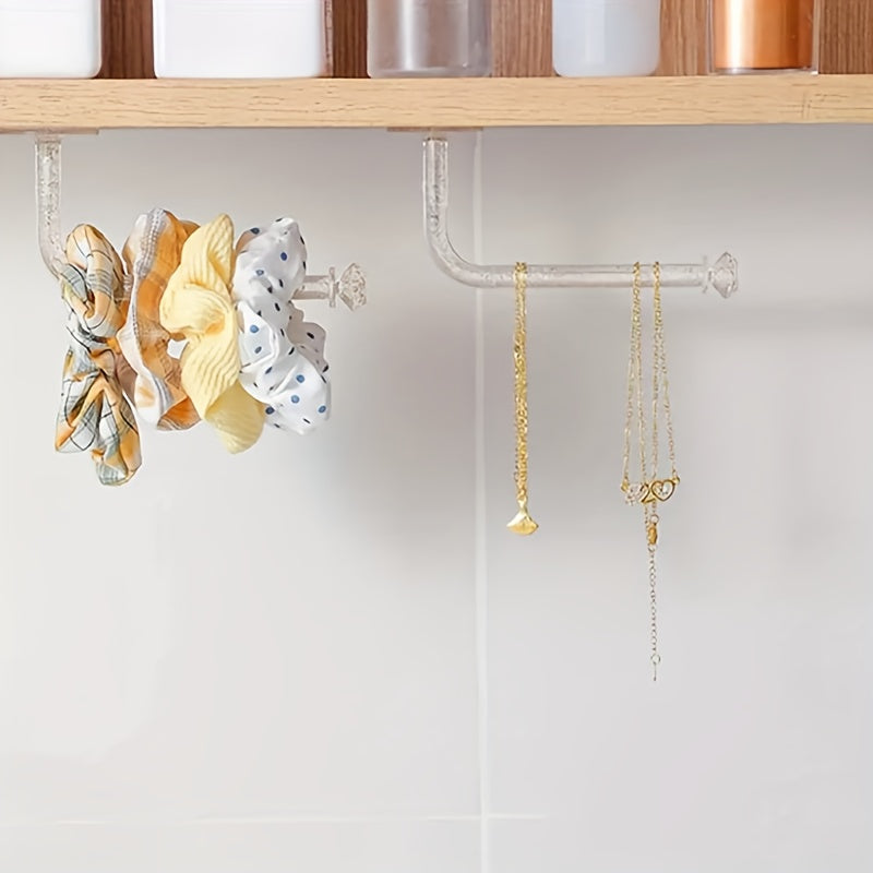 Juego de 2 ganchos de pared de plástico para joyas y accesorios para el cabello almacenamiento elegante