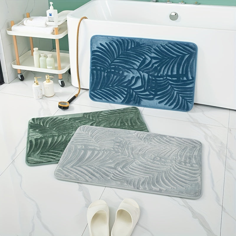 Alfombra de baño de espuma viscoelástica de secado rápido, antideslizante y absorbente de agua para baño y sala de estar