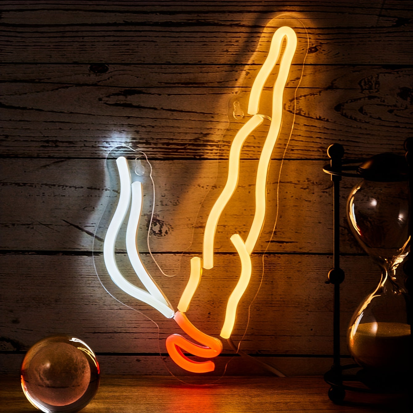 Neon Wall Light Cigarette Shape USB Powered Wall Decor