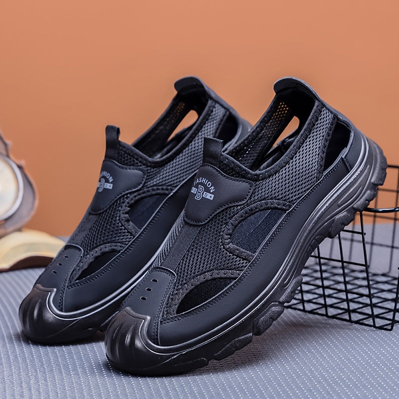 Erkaklar uchun mo'ljallangan, yumshoq PU materialdan tayyorlangan, bir rangli, yumaloq barmoq uchi bilan tasodifiy kiyim va yugurish uchun mo'ljallangan slayd sandallar. Oson kiyiladigan uslub.