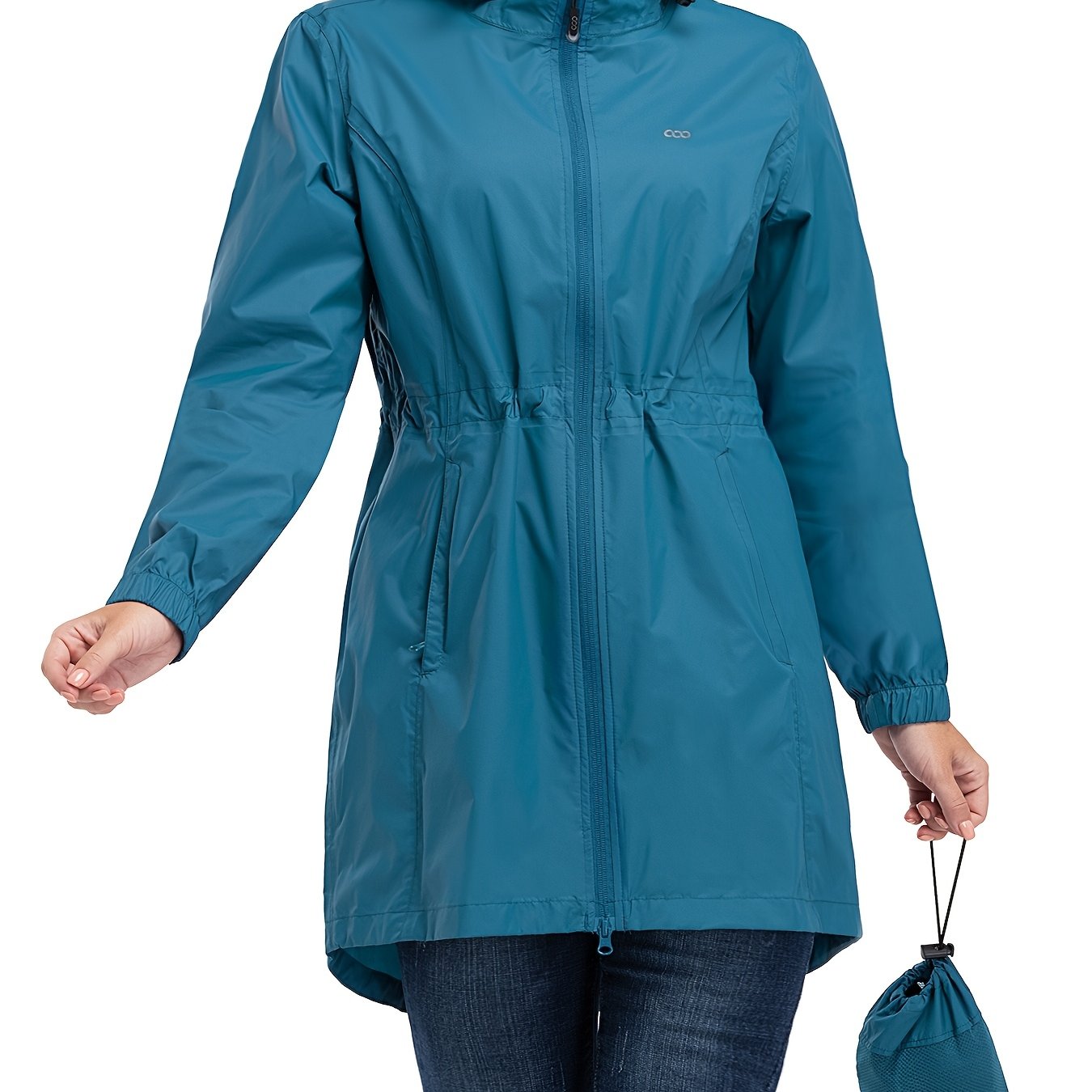 Abrigo cortaviento ligero para mujer, plegable con capucha, impermeable, para golf y senderismo