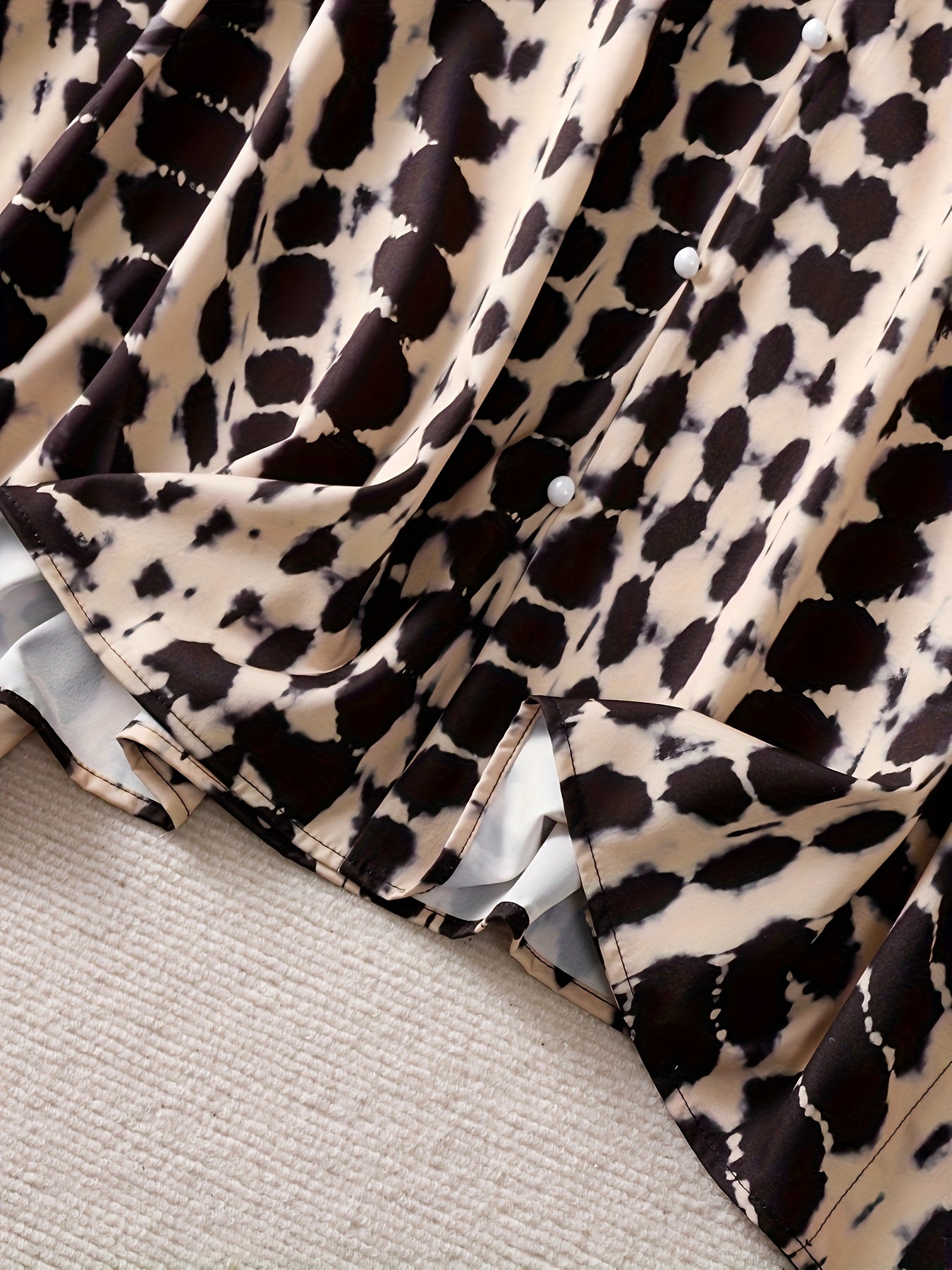 Women Plus Size V-Neck Casual Blouse Non-Stretch Fabric All Seasons