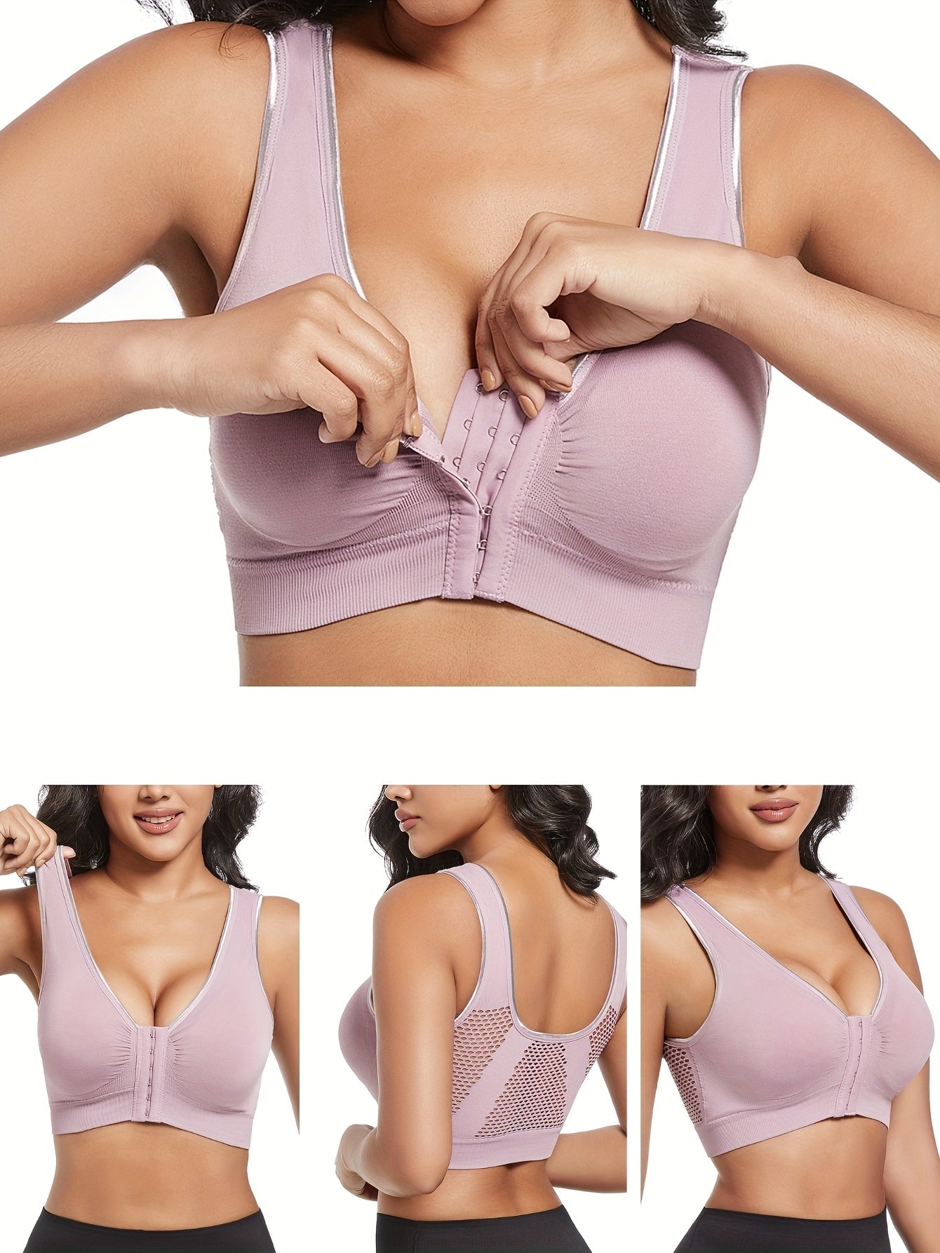 Women's Breathable Seamless Sports Bras 3-Pack Light Support Yoga Running