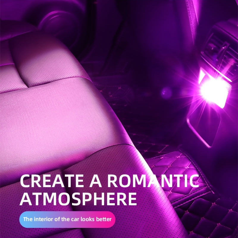 Luz de ambiente LED para coche USB, lámpara de estado de ánimo para interiores, lámpara decorativa portátil, súper brillante