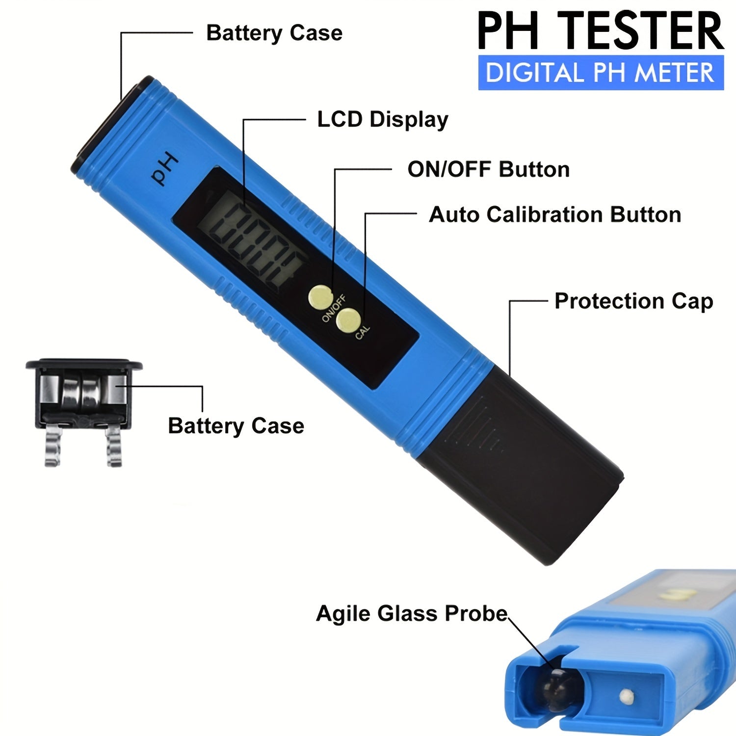 Digital Water Quality Tester Pen for pH and TDS Monitoring for Aquariums Pools and Spas