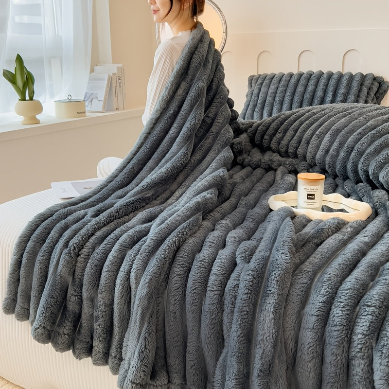 Faux Fur Blanket Soft Warm Cozy Throw for Napping and Lounge