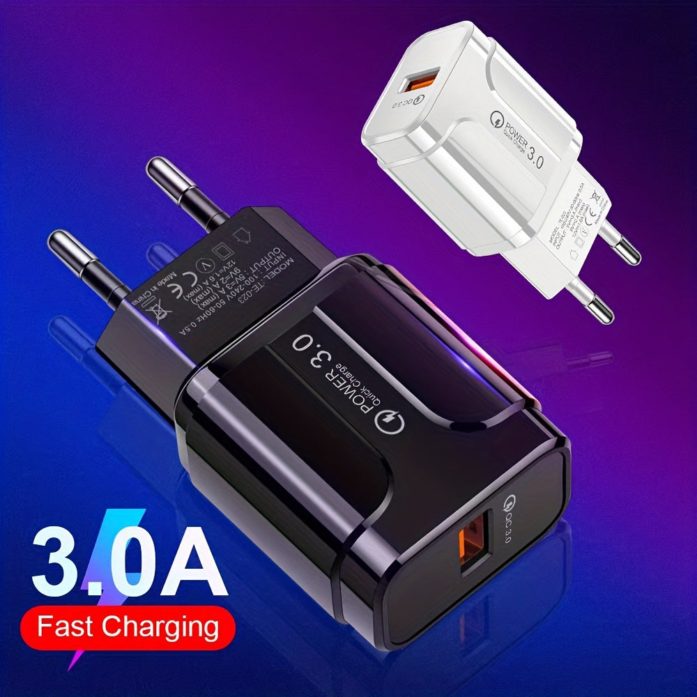 Fast 18W 3A USB Fast Charger for Samsung iPhone iPad Xiaomi QC 3.0