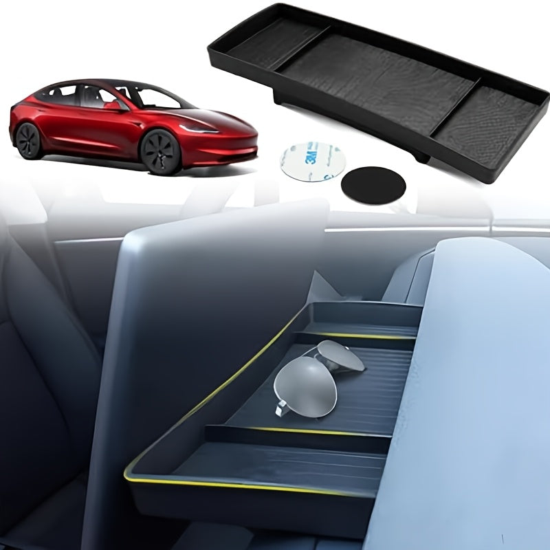 Car Dashboard Storage Tray Non-Slip TPE Hidden Compartments for Tesla Model 3
