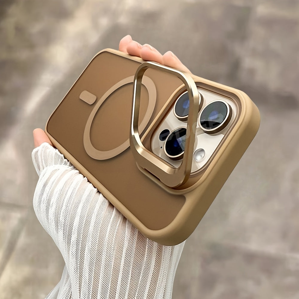 Luxury Matte Acrylic Magnetic Phone Case for iPhone Wireless Charging Shockproof Cover