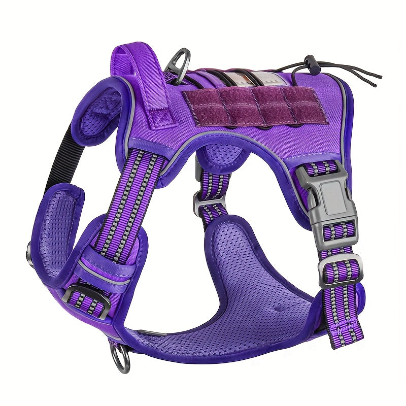 Adjustable Large Dog Harness Reflective Camouflage Polyester Training Control