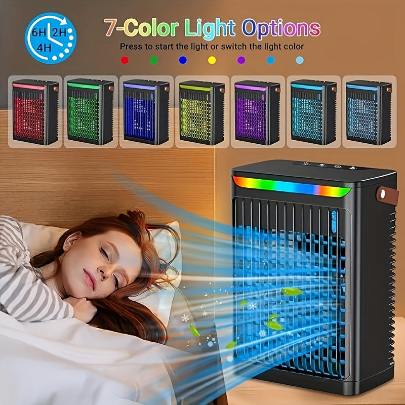 Portable Desktop Air Cooler 5 Speed Timer Mist Modes 680ml Water Tank USB Powered