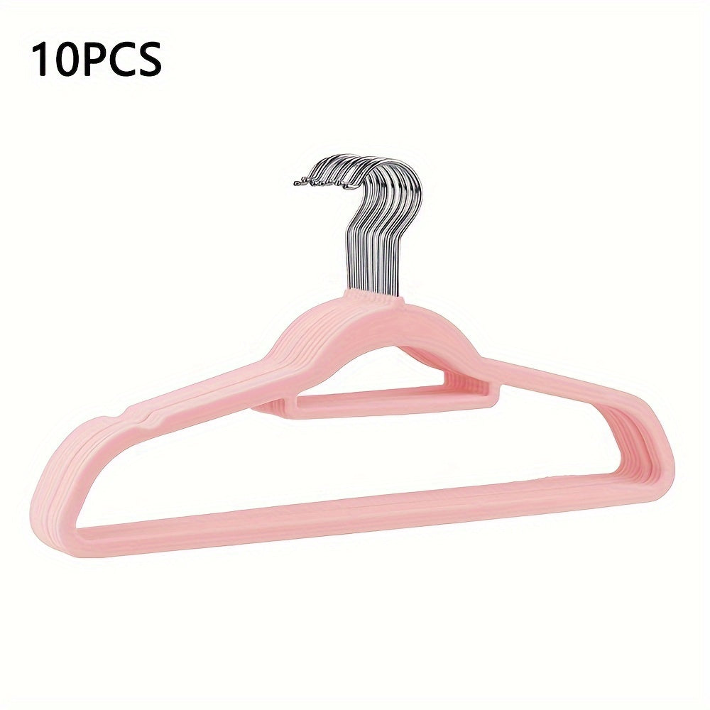 Set of 10 Non-Slip Velvet Hangers for Shirts and Pants with 360° Swivel Hooks