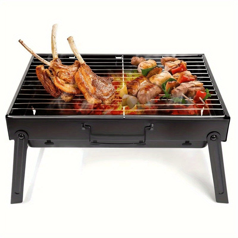 Compact charcoal grill for picnics camping backyard barbecues portable sturdy