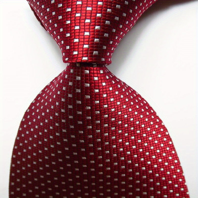 Erkaklar uchun Necktie to'plami Jacquard to'qilgan 9cm Plaid Tie qizil, sariq, ko'k, qora bilan