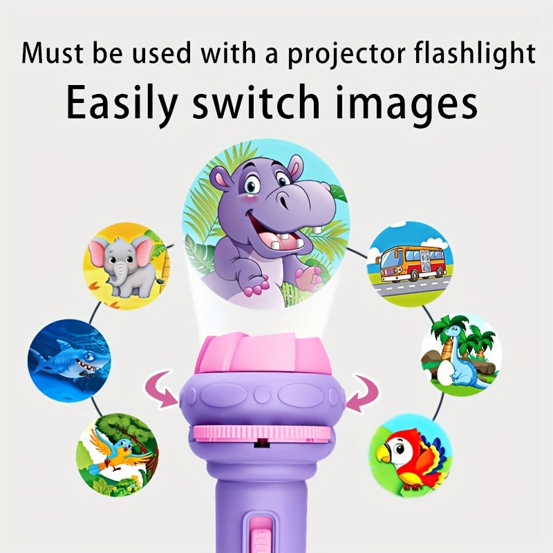 Projection Flashlight Cards for Kids 3+ with 144 Patterns in Animal Vehicles Dinosaurs Ocean Birds