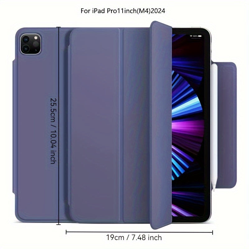 iPad Mini 6, Air 4/5, Pro 11 2022, Air 6 11inch 2024 uchun sun'iy charm aqlli qop. Qalam ushlagichi, kuchli magnit yopilishi va ultra ingichka dizayni bilan egiluvchan qattiq qopqoqni o'z ichiga oladi.