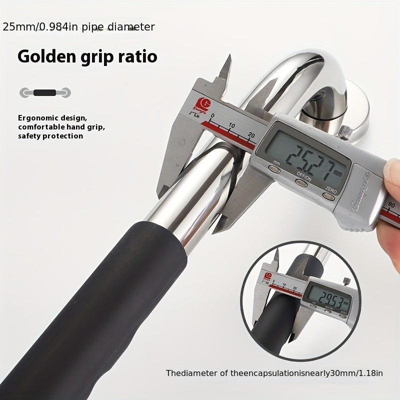 Silliq zanglamas po'latdan yasalgan hammom qo'l tutqichi, xavfsizlik va qulaylik uchun silikon tutqich bilan.