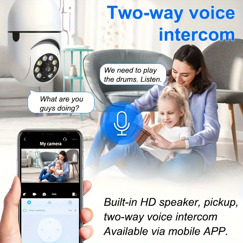 Smart Home Camera WiFi Night Vision Two-Way Audio Wide Angle Remote Monitoring