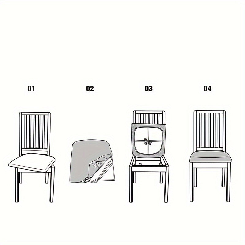 Stretch Chair Cover Polyester Natural Wood Finish All-Season Dining Room Seat Protector