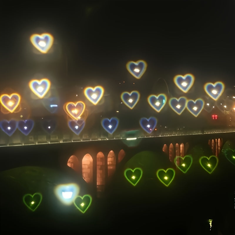 Women's Heart-Shaped Diffraction Glasses with Peach Frames for Parties and Festivals