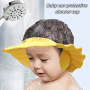Детская водонепроницаемая пенистая шапка для ванны для детей 0-6 лет с широким козырьком и ушами